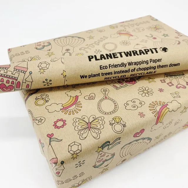 Princess Recycled Eco Kraft Wrapping Paper