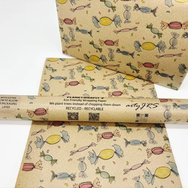 Sweets Recycled Kraft Wrapping Paper