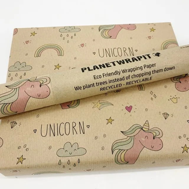 Unicorn Recycled Kraft Wrapping Pape