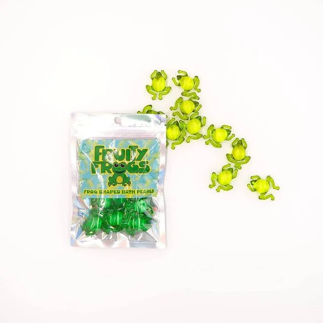 Fruity Frogs - 10 Kiwi Scented, Frog Shaped Bath Pearls