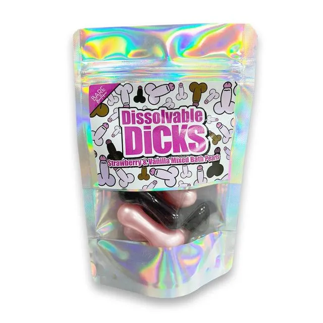 Dissolvable Dicks. 8 XXL Bath Pearls. Strawberry and Vanilla