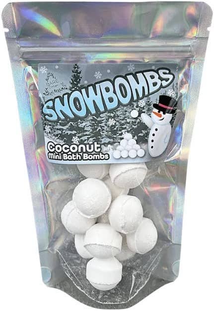 Snowbombs - 12 Mini Bath Marbles. Coconut Milk Scented.
