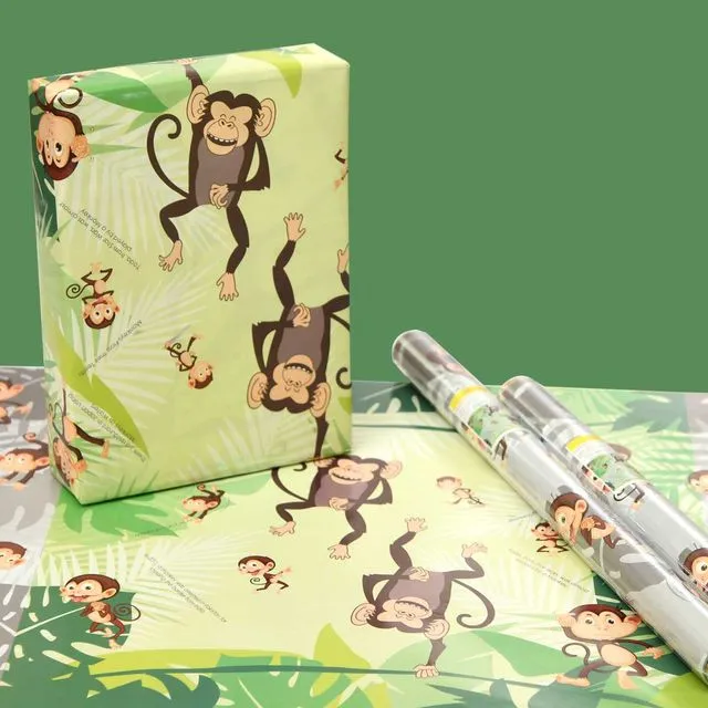 25 Monkey gift wrapping papers for kids birthday theme party