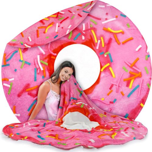 Novelty Premium Soft Flannel Glazed Donut Blanket