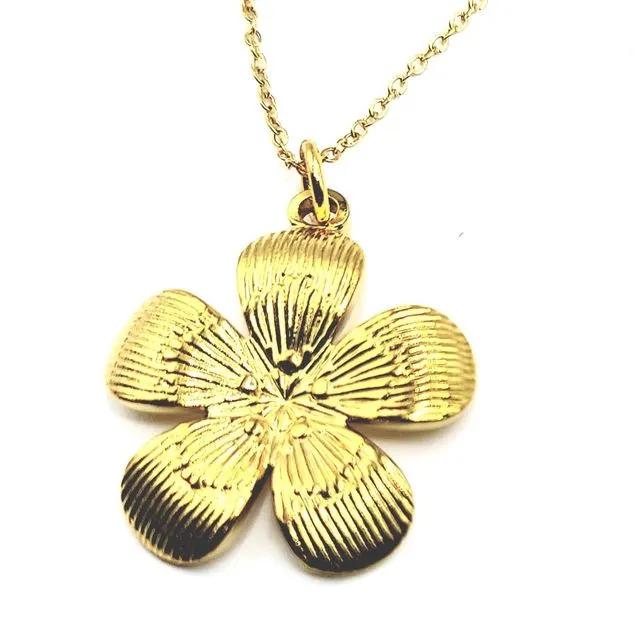 Flower Gold Plated Stainless Steel Necklace