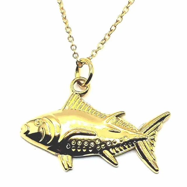 Fish Gold Plated Stainless Steel Necklace