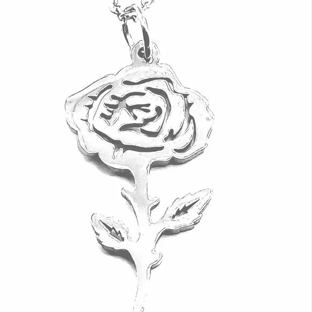 Rose Flower Cutout Stainless Steel Necklace - Keepsakes