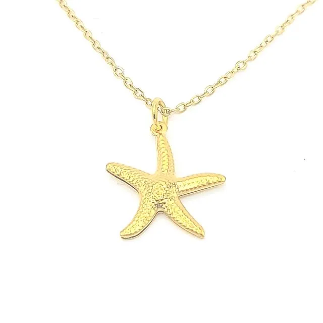 Starfish Gold Plated Stainless Steel Necklace