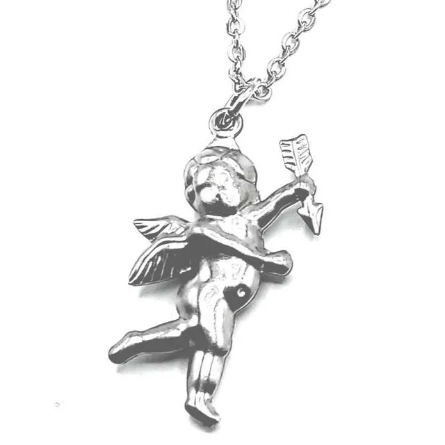 Cherub Cupid Stainless Steel Necklace