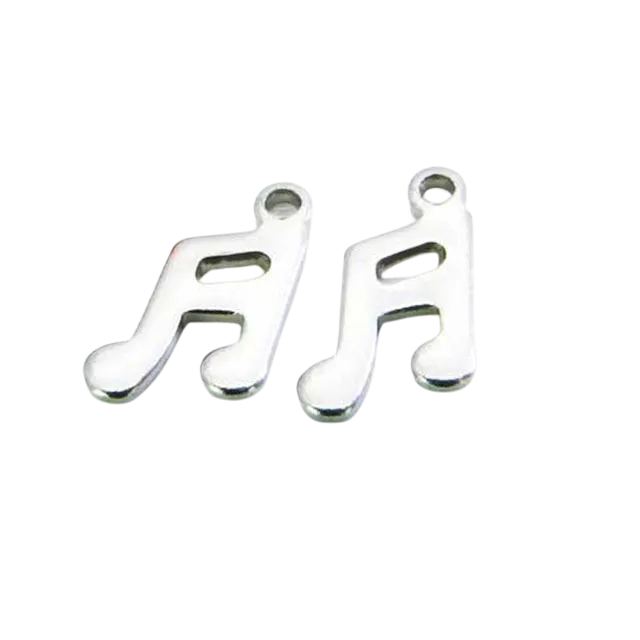 10x7mm | Music Sixteenth Note Stainless Steel Charm