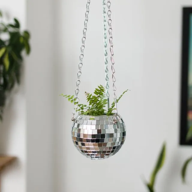 Disco Ball Hanging Planter 4in