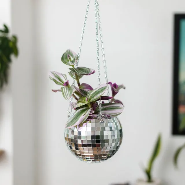 Disco Ball Hanging Planter 6in