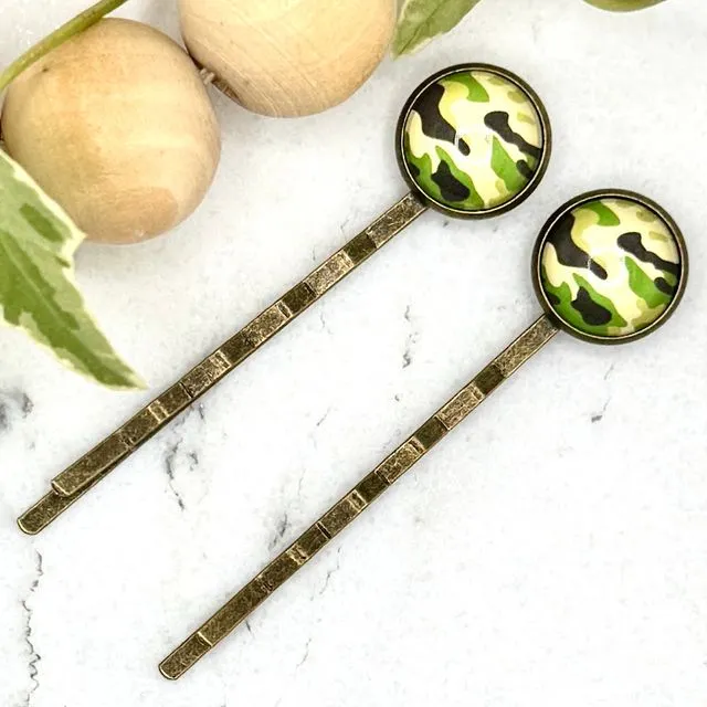 Camouflage Bobby Pins