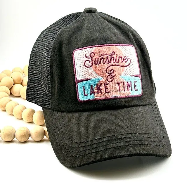 Black Sunshine And Lake Time Hat
