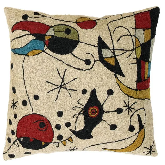 Zaida Miro Kite Flying Cream Cushion Cover Pillow18"
