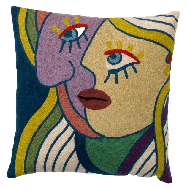 Zaida Picasso Multi Coloured Cushion Pillow Cover 18”