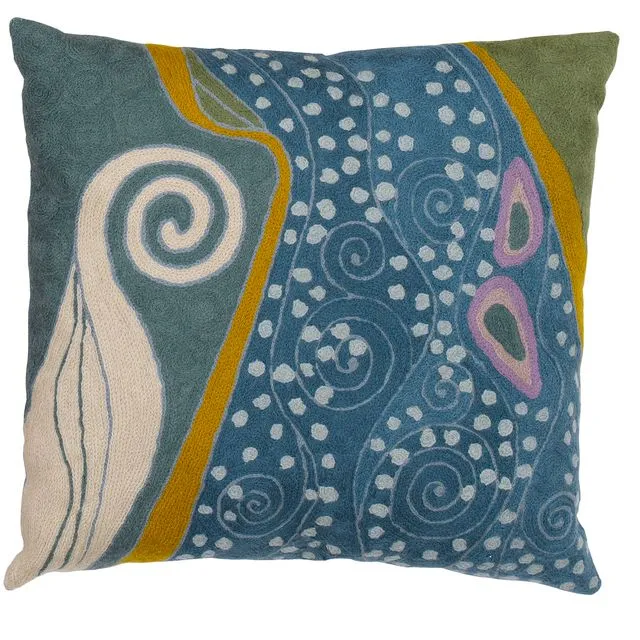 Zaida Klimt Peacock Swirl Cushion Cushion Pillow Cover 18"