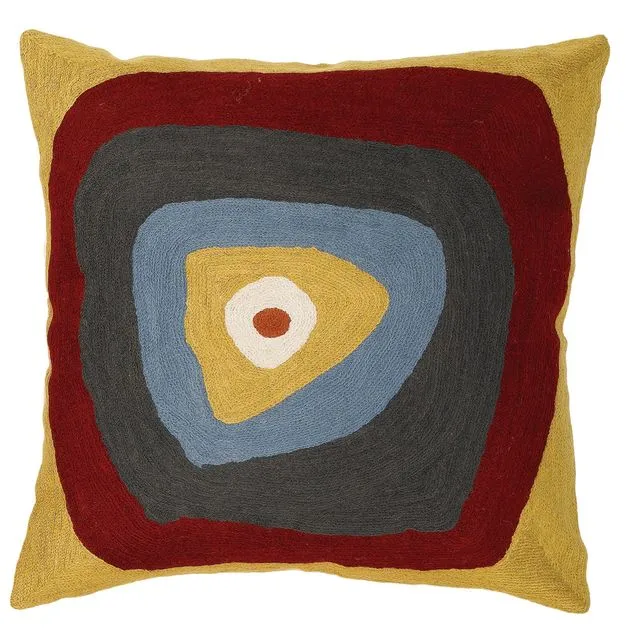 Zaida Kandinsky Elipse Mustard Brown Cushion Pillow Cover 18"