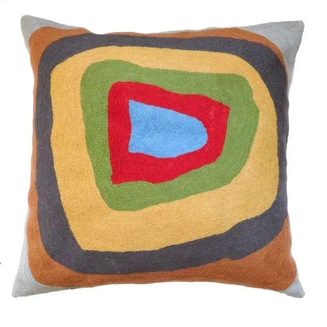 Zaida Kandinsky Elipse Light-Dark Blue Cushion Pillow Cover 18"