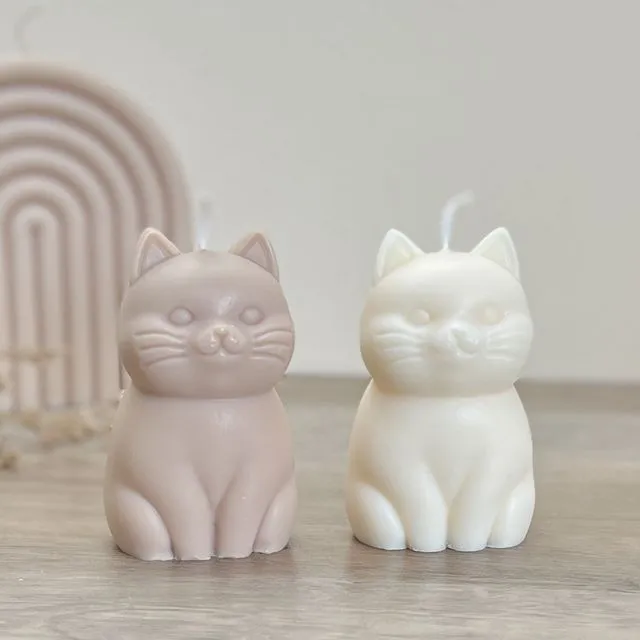 Sitting Cat Shape Candle - Gift for Cat Lovers - Cute Cat Gifts