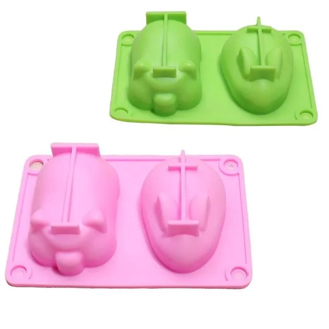 Silicone Mousse Cake Mold Bunny Piggy Baking Tray Dessert Mold Pastry(2 Pcs)