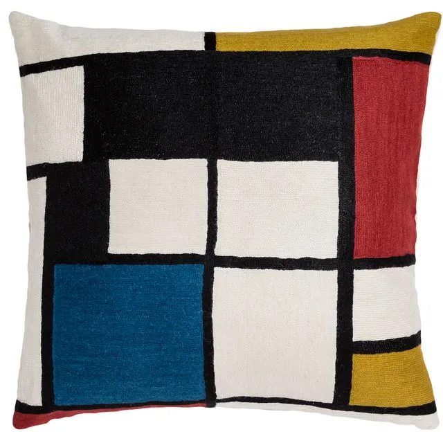 Zaida Mondrian Quadri Art Cushion Pillow Cover 18"