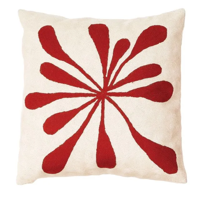 Zaida Red Honeysuckle Cushion Pillow Cover 18”