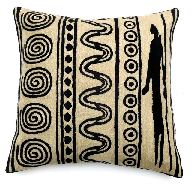 Zaida Maasai Cream Cushion Pillow Cover 18”