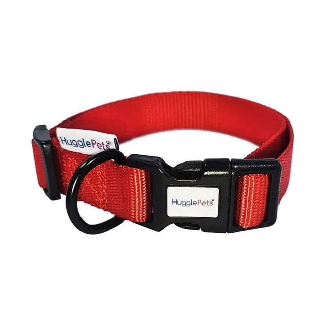 HugglePets Adjustable Snappy Dog Collar - Red