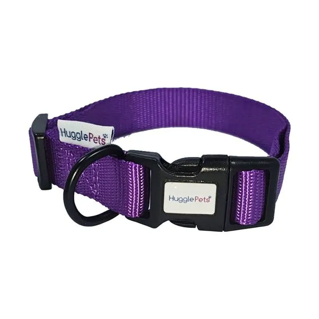 HugglePets Adjustable Snappy Dog Collar - Purple