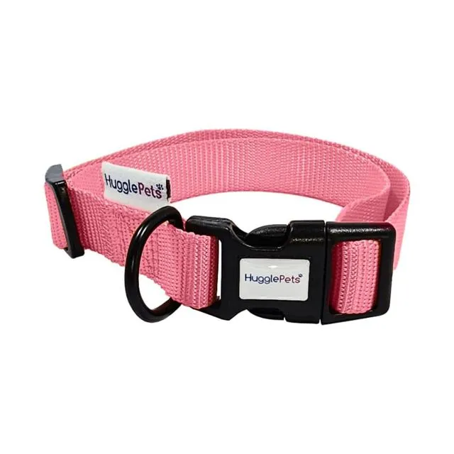 HugglePets Adjustable Snappy Dog Collar - Pink