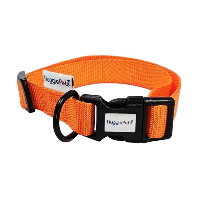 HugglePets Adjustable Snappy Dog Collar - Orange