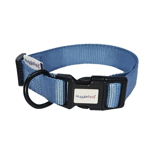 HugglePets Adjustable Snappy Dog Collar - Blue