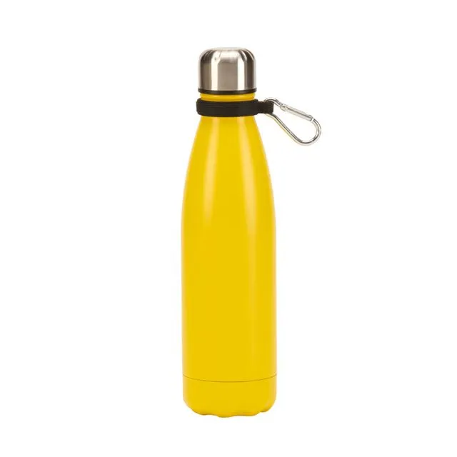 Yellow SS Water Bottle with Clip, 17 Oz