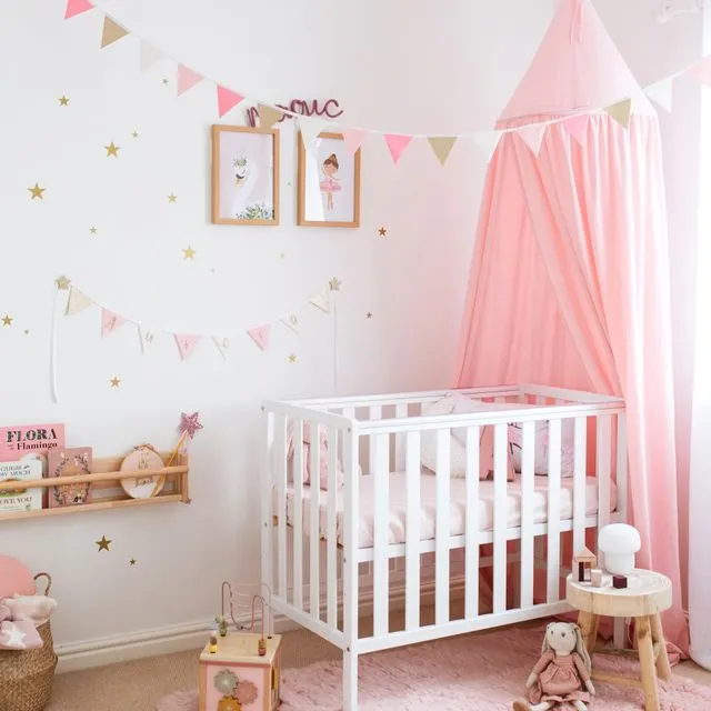 Pink and Gold Bunting - 2 metres | Girl's Pink Bedroom Decor