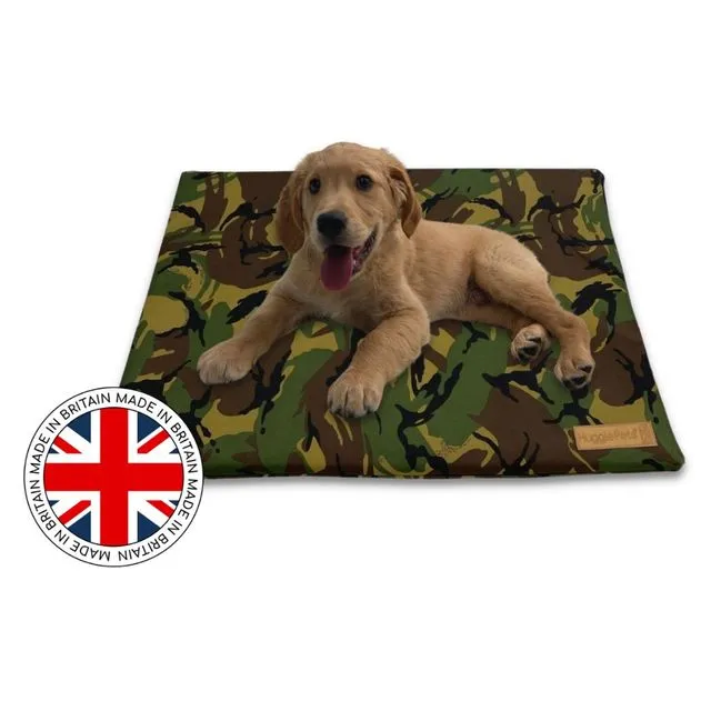 HugglePets Waterproof Dog Mat Cushion - Camo Green