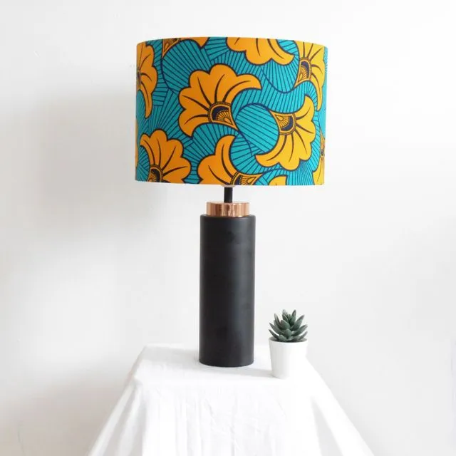 African Print Lampshade 30cm – Teal
