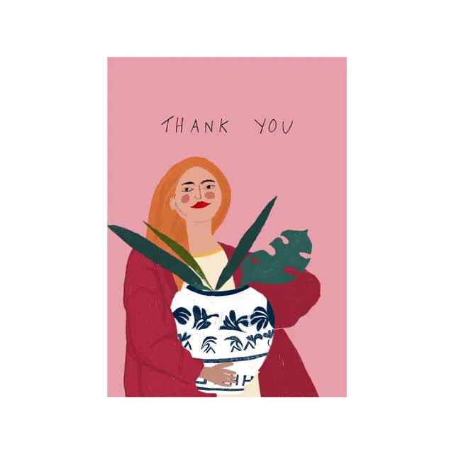 Thank You Vase Greetings Card (Minimum Order of 24)