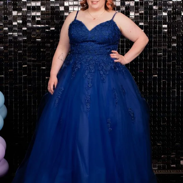 Farrah Sapphire Plus Size Ballgown