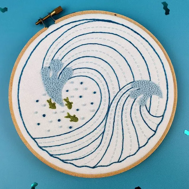 Ocean Waves Embroidery Craft DIY Kit