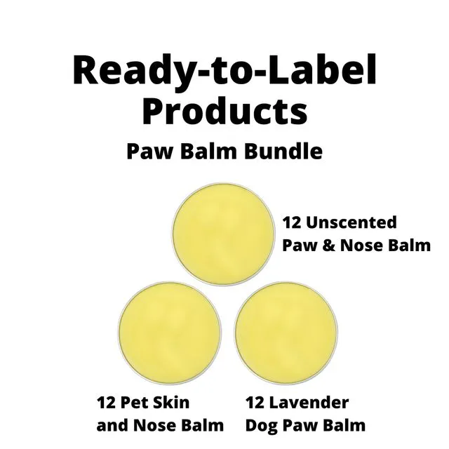 White Label Pet Wellness Bundle - Lavender Paw Balm, Unscented Paw Balm, Pet Skin Salve, Private Label