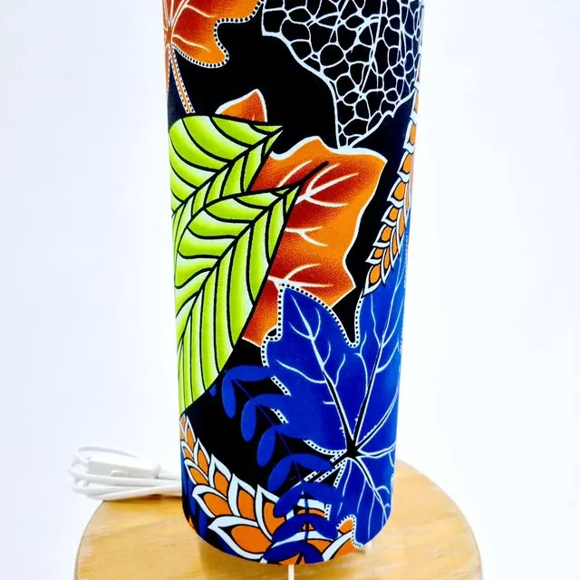 African Print Table Lamp - Leaf