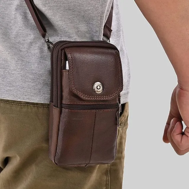 Crossbody Bag First Layer Vintage Waist Pack Perfect for Protecting Cell Phones, Cigarettes and Lighters