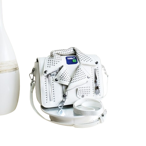 Retro fashionable shirt style design ladies crossbody bag with long strap part bag evening bag 94460 White