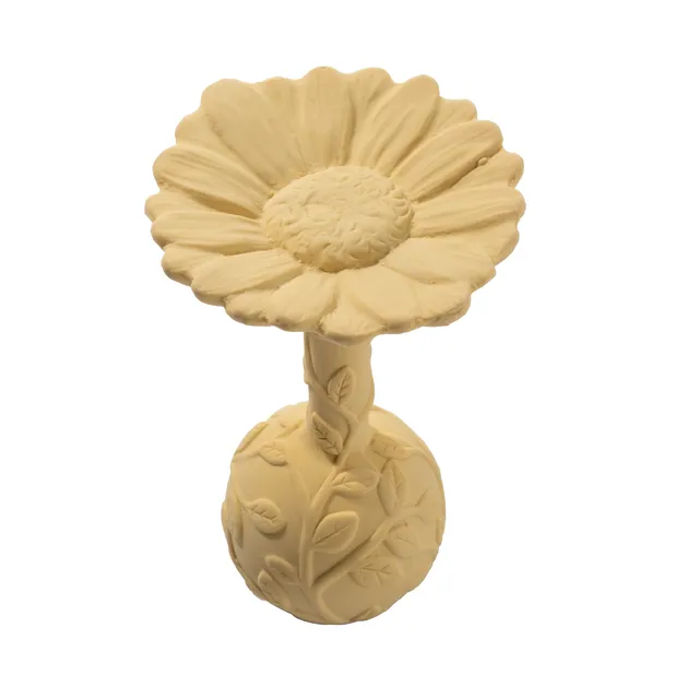 Natural rubber Rattle Daisy - Yellow