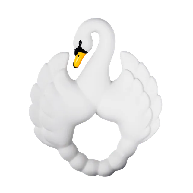Natural rubber Teether Swan - White