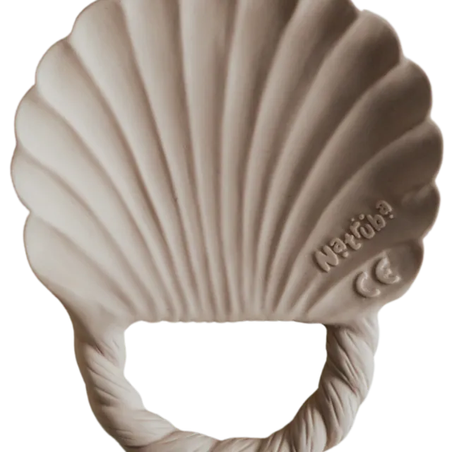 Natural rubber Clam Teether - Beige