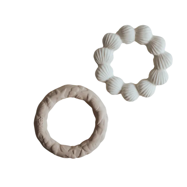 Teether 2-pack shell and ocean ring - Mix