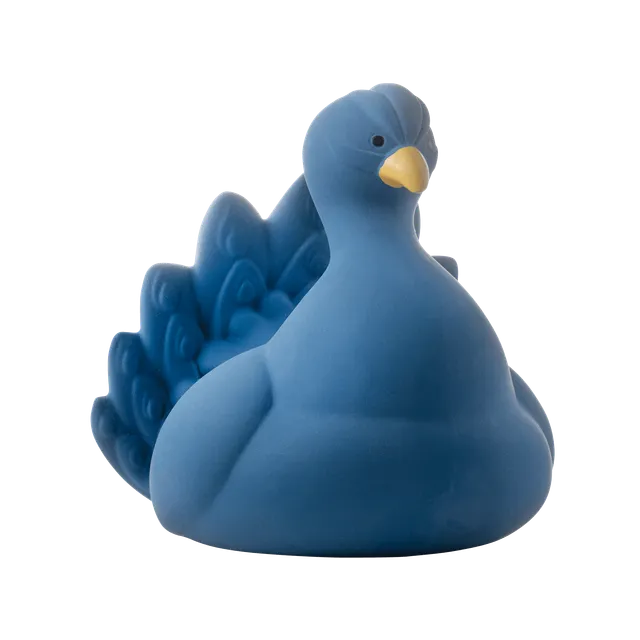Natural rubber Bathtoy Peacock - Blue
