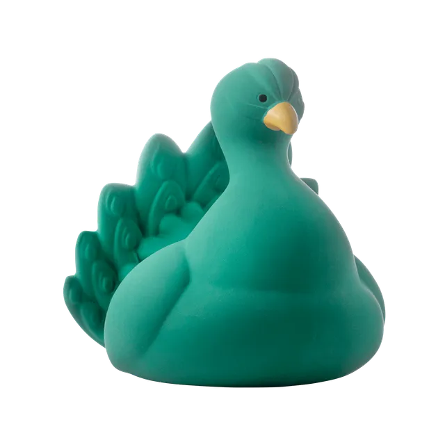 Natural rubber Bathtoy Peacock - Green